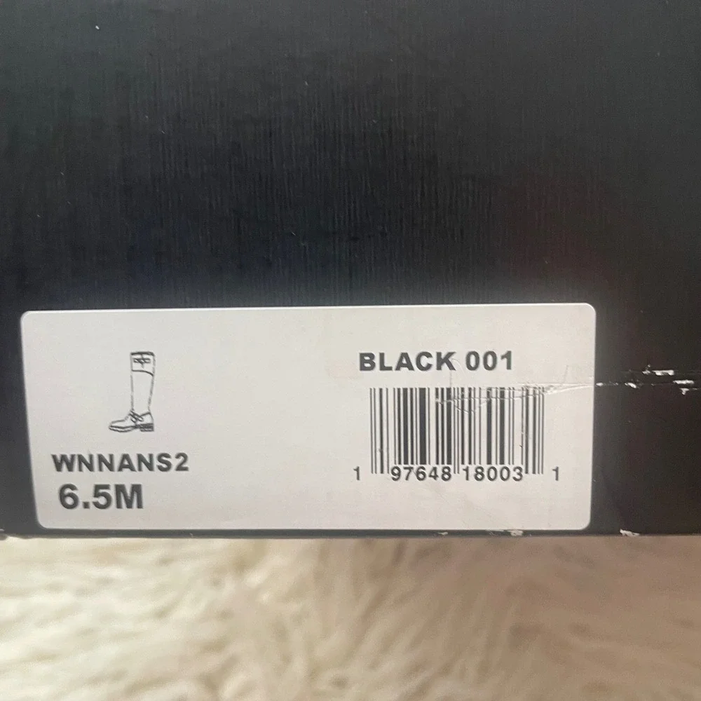 NWT Nine West Nans Over The Knee Boots Black Lug Sole Buckle Size 6.5 Black‎